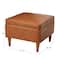 Hello Honey® Cognac Vegan Leather Ottoman with Storage